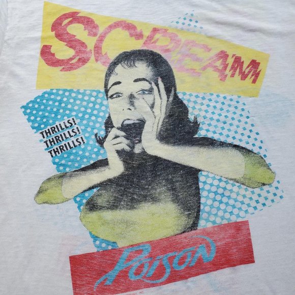 Rare Vintage 80s Poison Band Tee 1989 Scream Tour - Picture 4 of 16